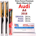of (Set Beam Wipers 2018 w/Rear 3) Performance Wiper Audi A4