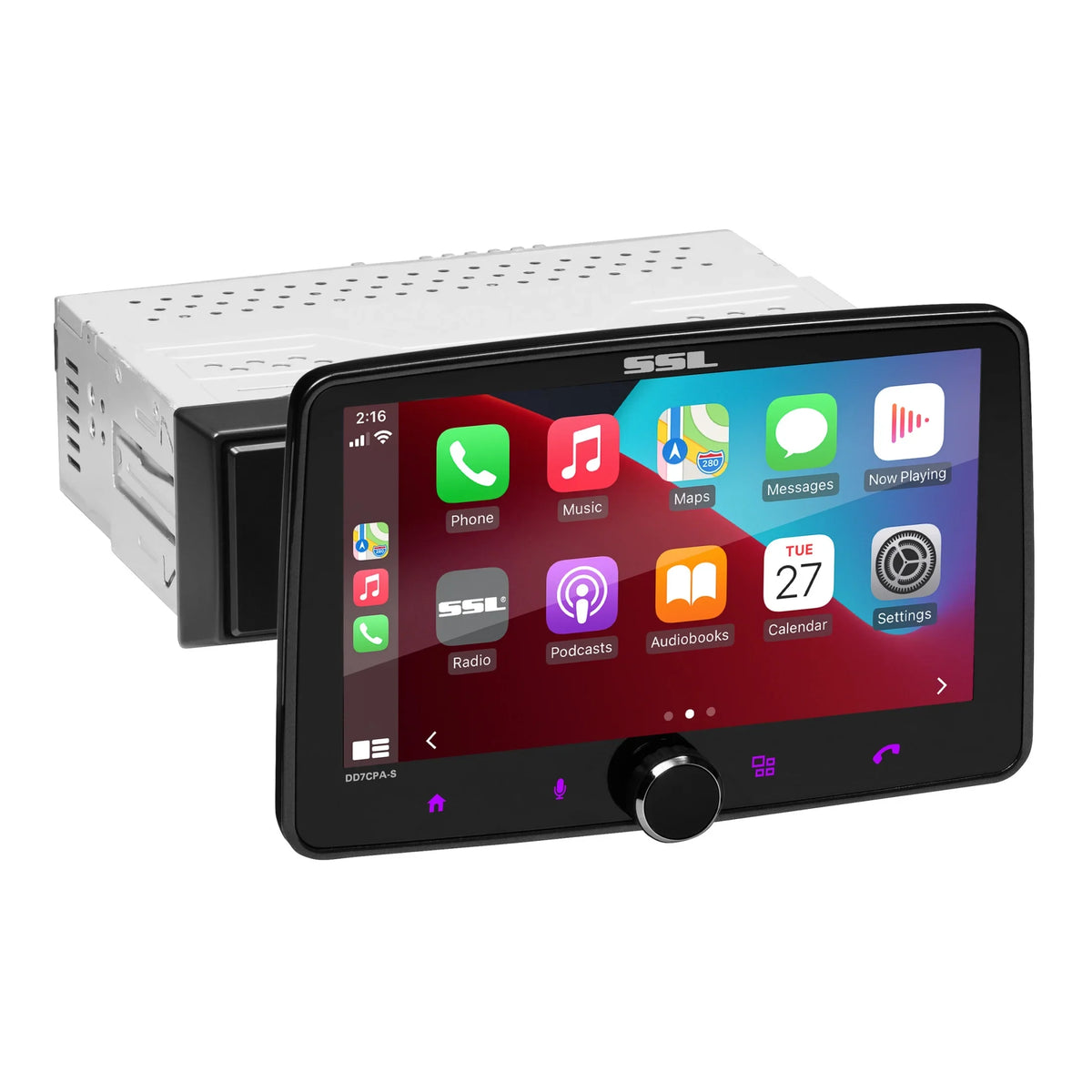 Bluetooth Auto, Audio Stereo CD DD7CPA-S Calling Radio Audio Inch 7 System Car Sound Laboratories Touchscreen, CarPlay, Storm Unit, Receiver Single No Android with - Din & Head Player,