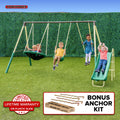 Swing, Sportspower Warranty Swing Molded and Blow Slide, with Kit Super Saucer Saucer on Metal Anchor Set Padded BONUS Lifetime