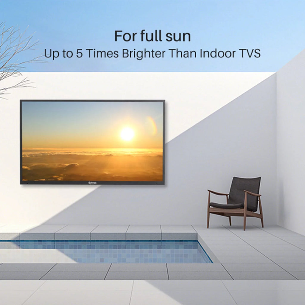 UHD SYLVOX Series) 2000 (Pool exterior Nits with Waterproof 4K 43" TV, Smart Sun TV IP55 Full