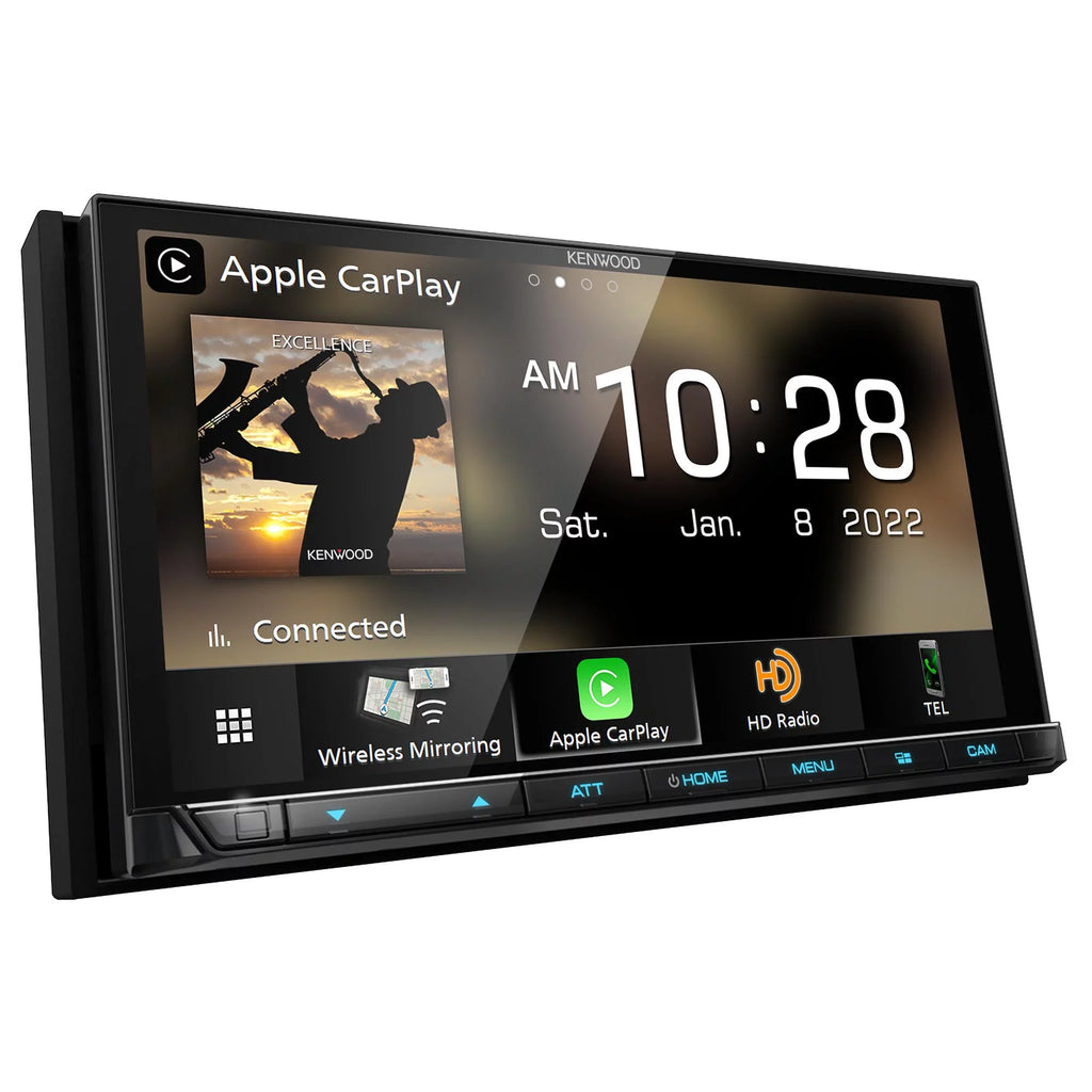 License Kenwood with Camera Multi-Angle CMOS-320LP View eXcelon Receiver with Mounting Bluetooth Rear DMX958XR Plate MultiMedia