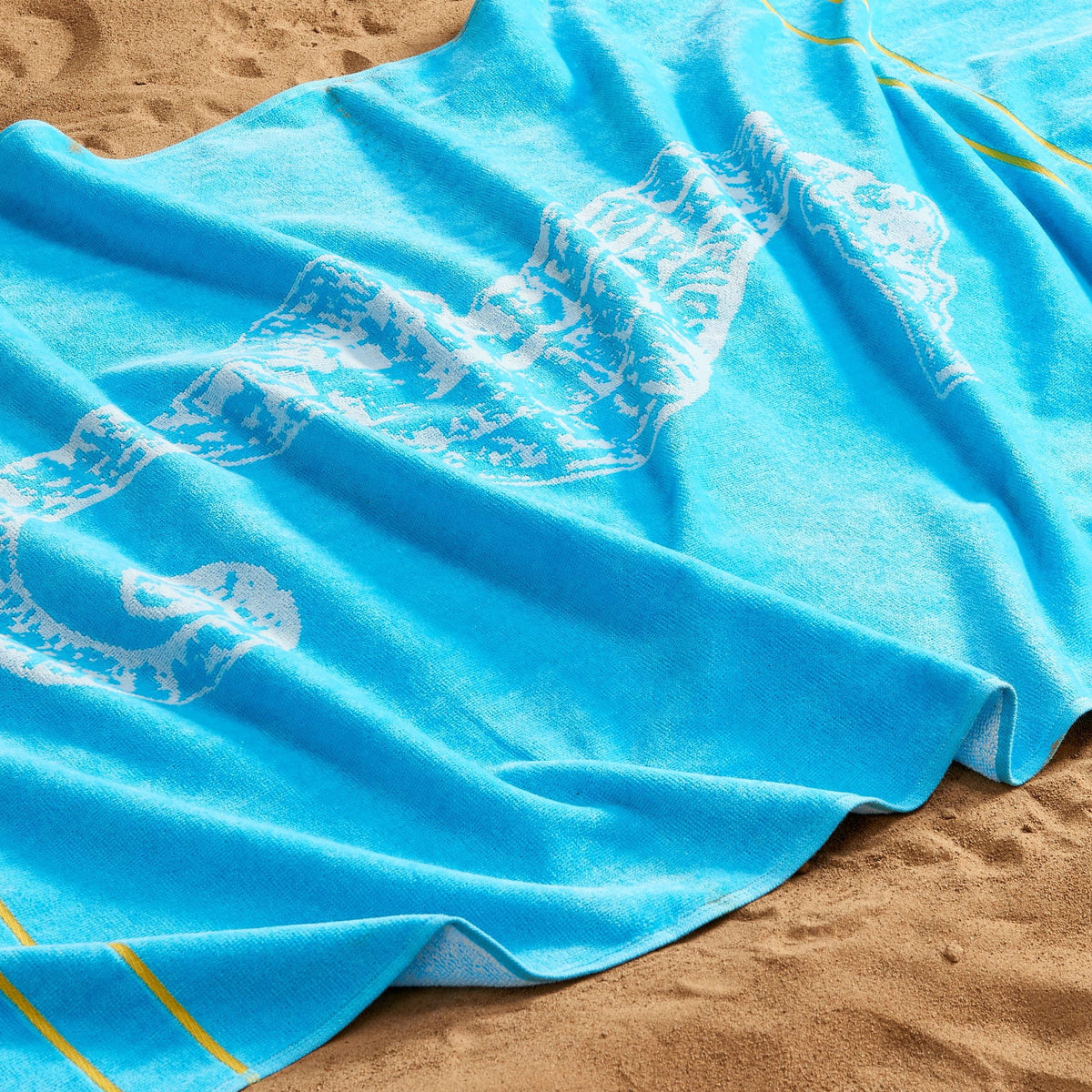 / Beach x 60", Home Great Towel Printed 30" Seahorse (2 Blue Cotton 2-Pack Pack Yellow) - Bay