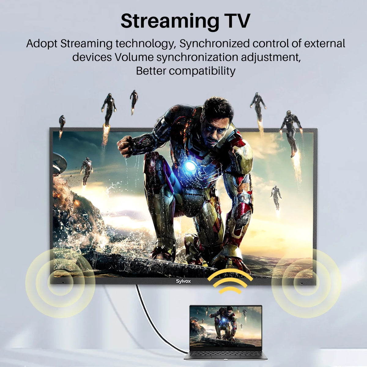 UHD SYLVOX Series) 2000 (Pool exterior Nits with Waterproof 4K 43" TV, Smart Sun TV IP55 Full