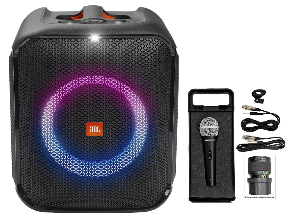 JBL Essential Portable + Encore Compact LED w Speaker Partybox Party Microphone