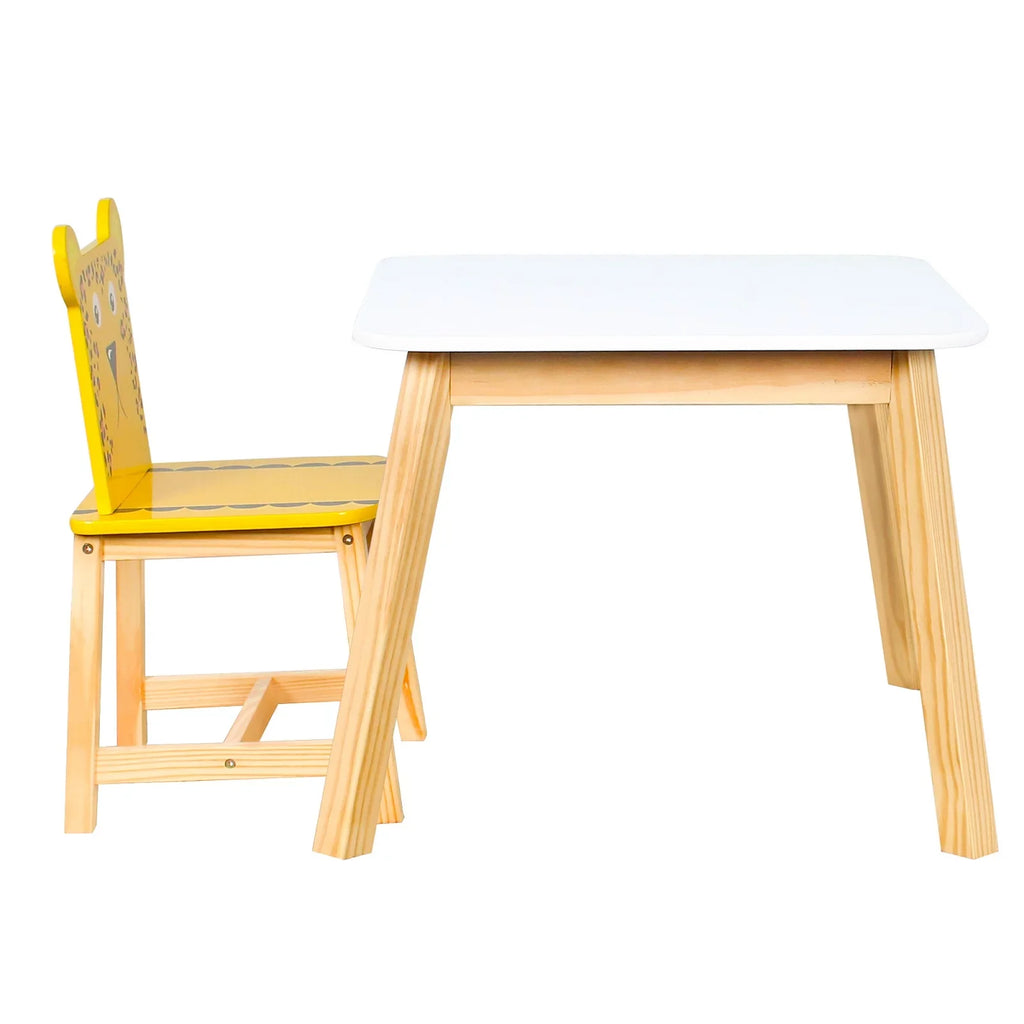 5 Drawing with Kids Table White Chairs Learning Table Set 4 and Cartoon Playing for Crafts Kids Set Wood Table Chair Toddler Animals Piece