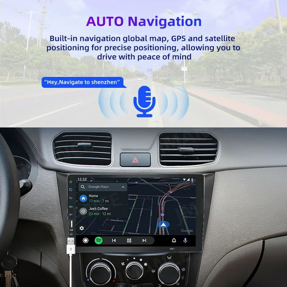 Car with Radio MP5 JMANCE Camera Auto Carplay Audio Single GPS Android 9" FM Din