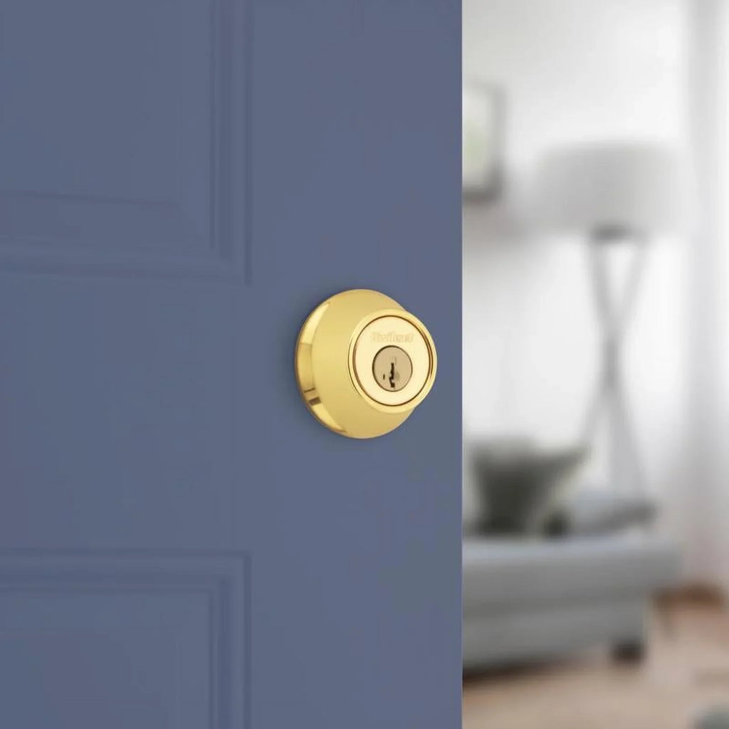 Quantity 1 CP Brass 3 K6 Polished Kwikset Deadbolt, SMT RCS 660 Security RCAL - Single-Cylinder