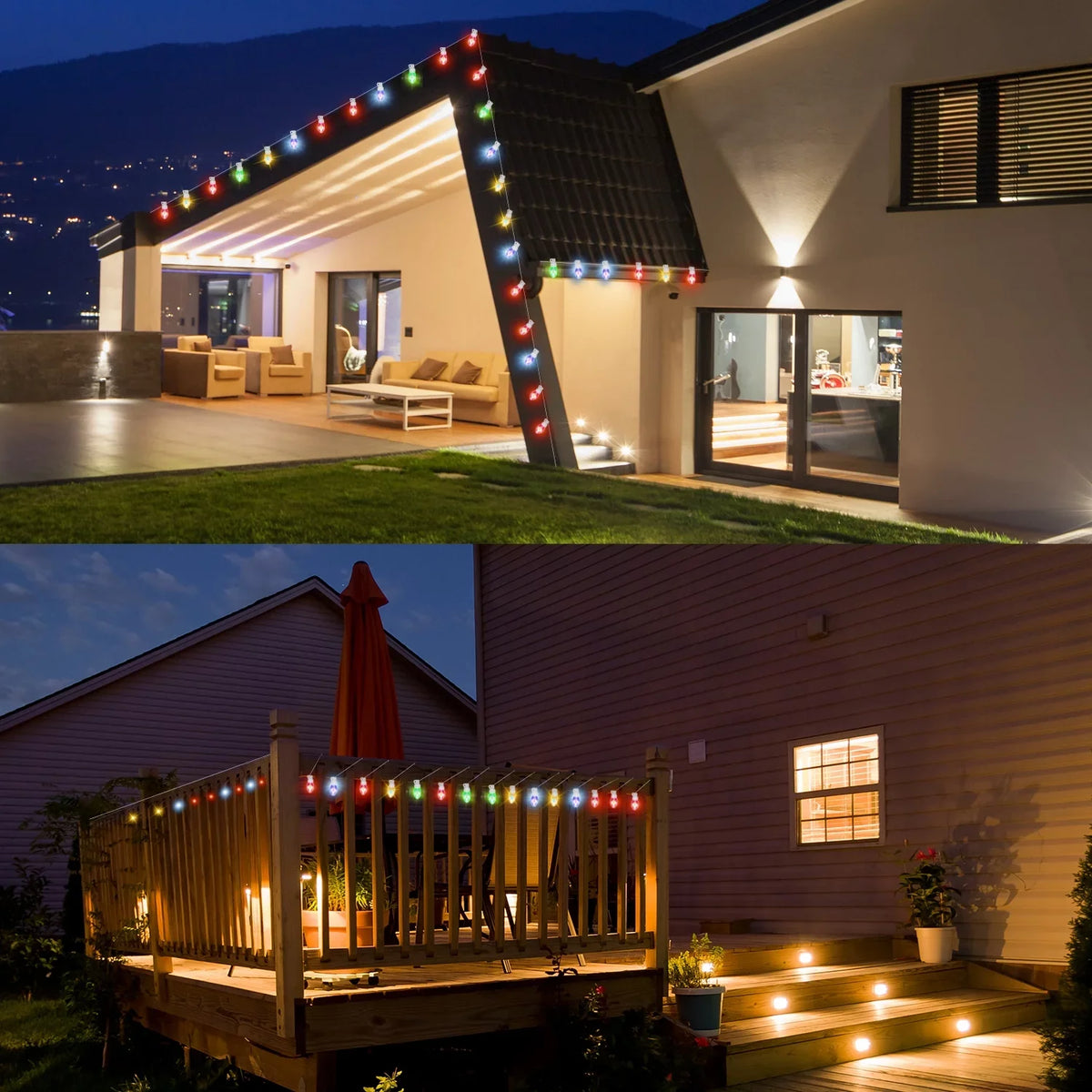 Christmas Light LED C9 exterior, String 20 Color 23ft Waterproof Bulbs Lights Changing Eva's Lights