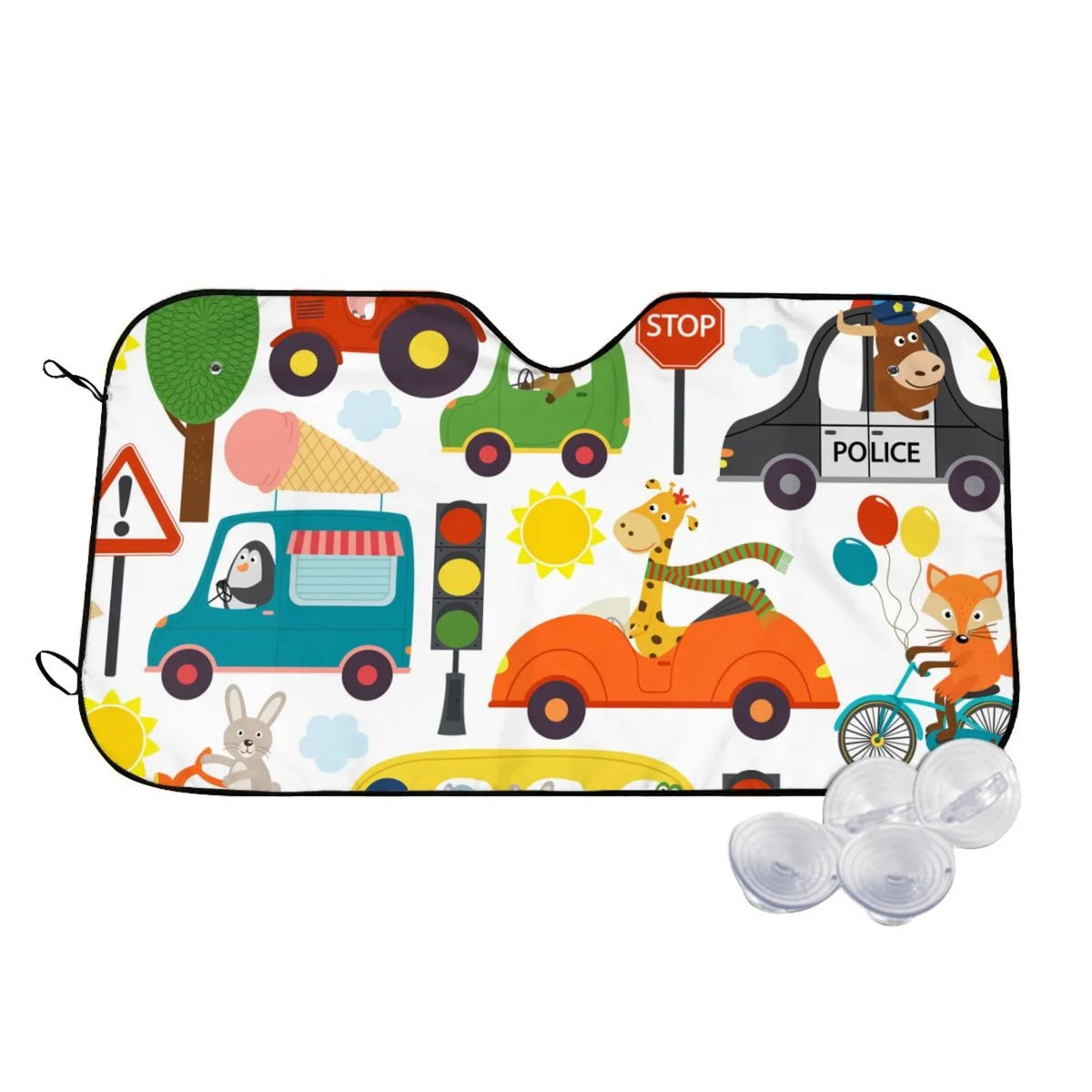 Small For Front Rays Portected Car Accessories- Window Balery Transports Truck Sun Cover Uv Shade, Interior ,Automotive Windshield Sunshade Suv Pickup Car With Animals Blocks