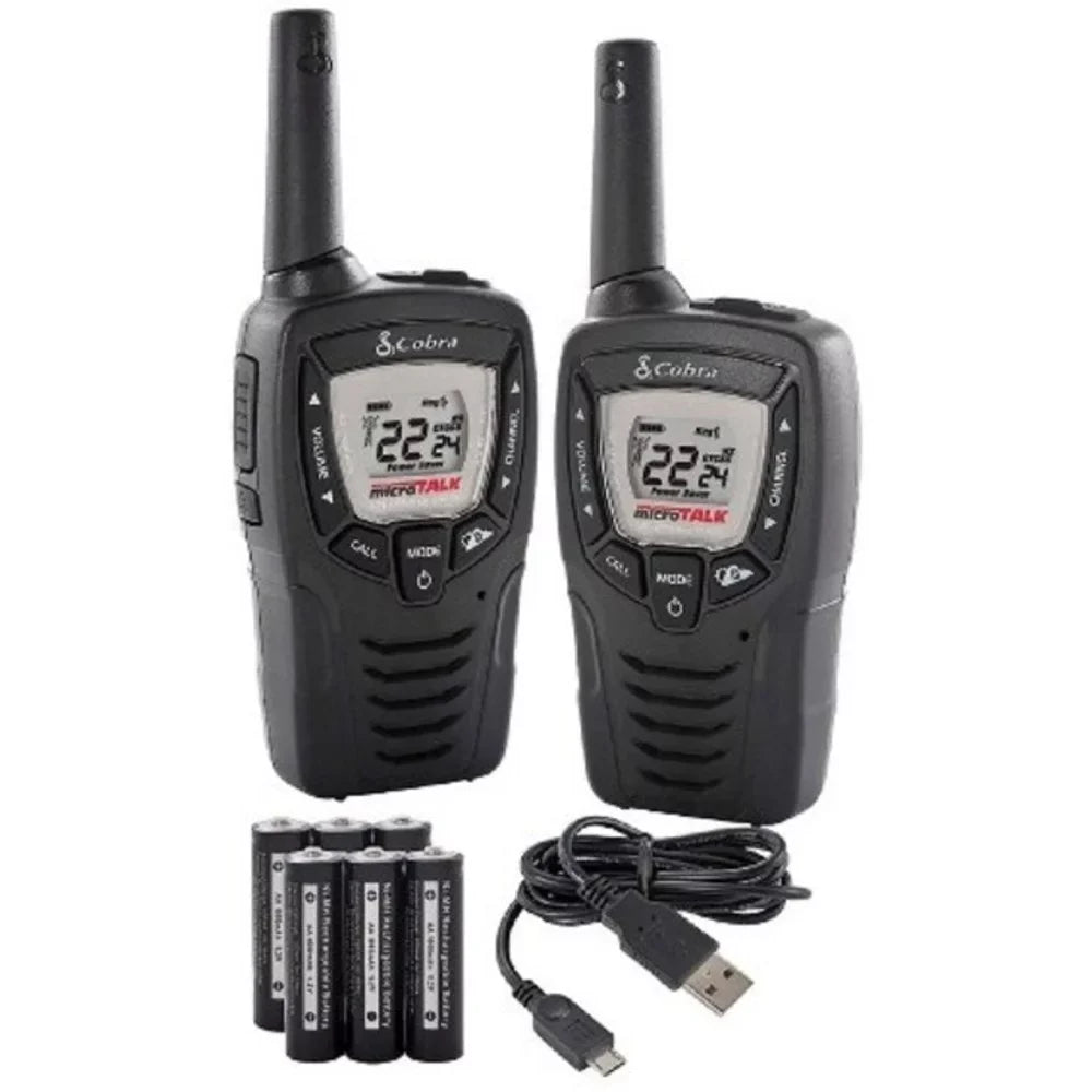 Cobra 2-way Black With Walkie Talkie 23-mile - - 2 Pack Radio Acxt345