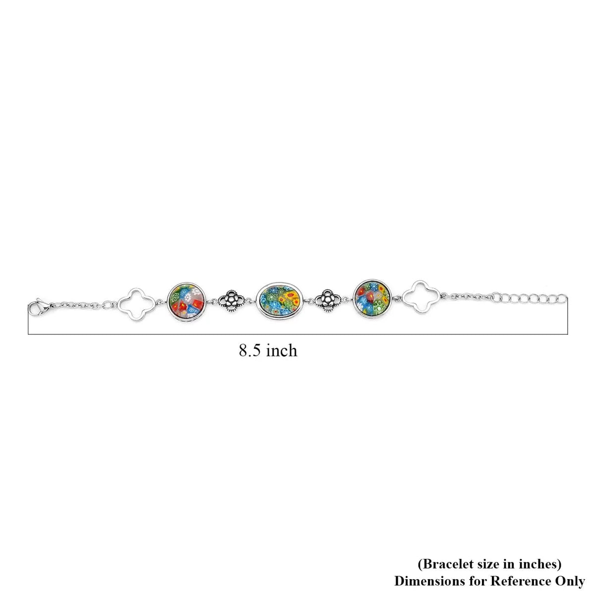 for Oval Stainless Costume Gifts Mothers Fashion Mom Birthday Day Jewelry Glass Unique Stylish for Bracelet Women dimension Shop Steel LC 6.75"