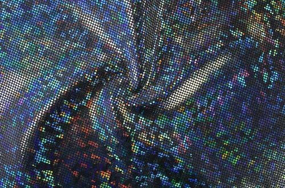 Etc. Spandex Hologram-Black/Black- Glass Stretch 4-Way For Swimwear, Fabric Shattered Gymnastics, Dance