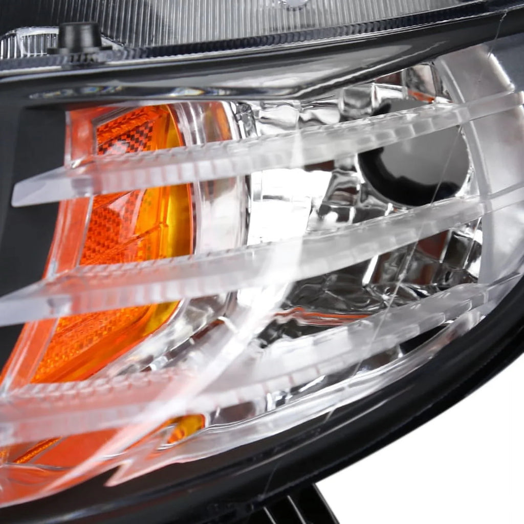 Assembly Pair Headlamps Honda Strip 2-Door Black Civic + Projector Left Spec-D Right with Compatible Tuning Halo Headlights 2006-2011 LED Coupe