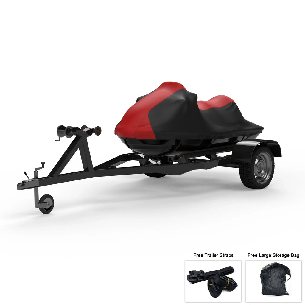 More! Rain, - 1991-1996 And - SEA Straps climate Jet And Black Bag Ski Cover Protects Trailer XP DOO UV Includes RED Color - Storage Weatherproof Sun, Trailerable For / from All Rays, -