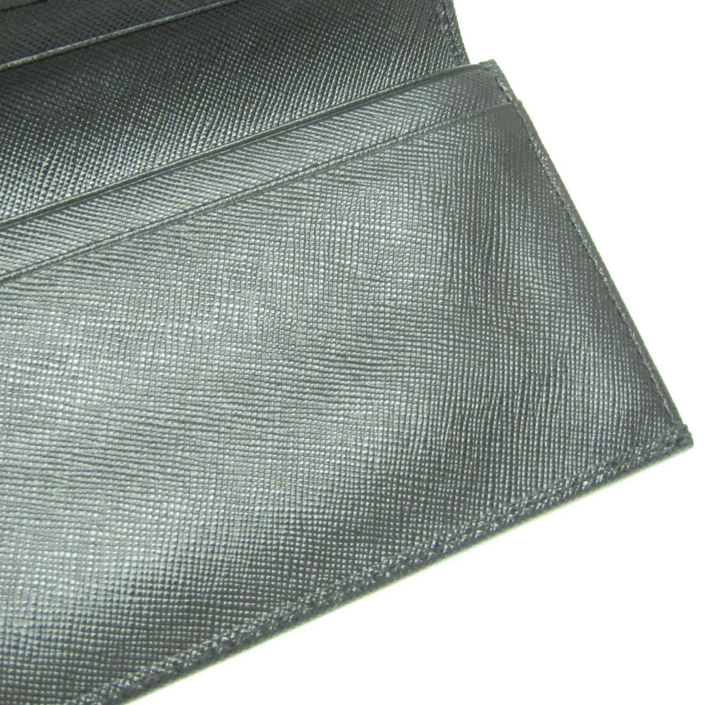 Men's 2M0836 Long Leather Prada (Good) (bi-fold) Black Pre-Owned Saffiano Wallet