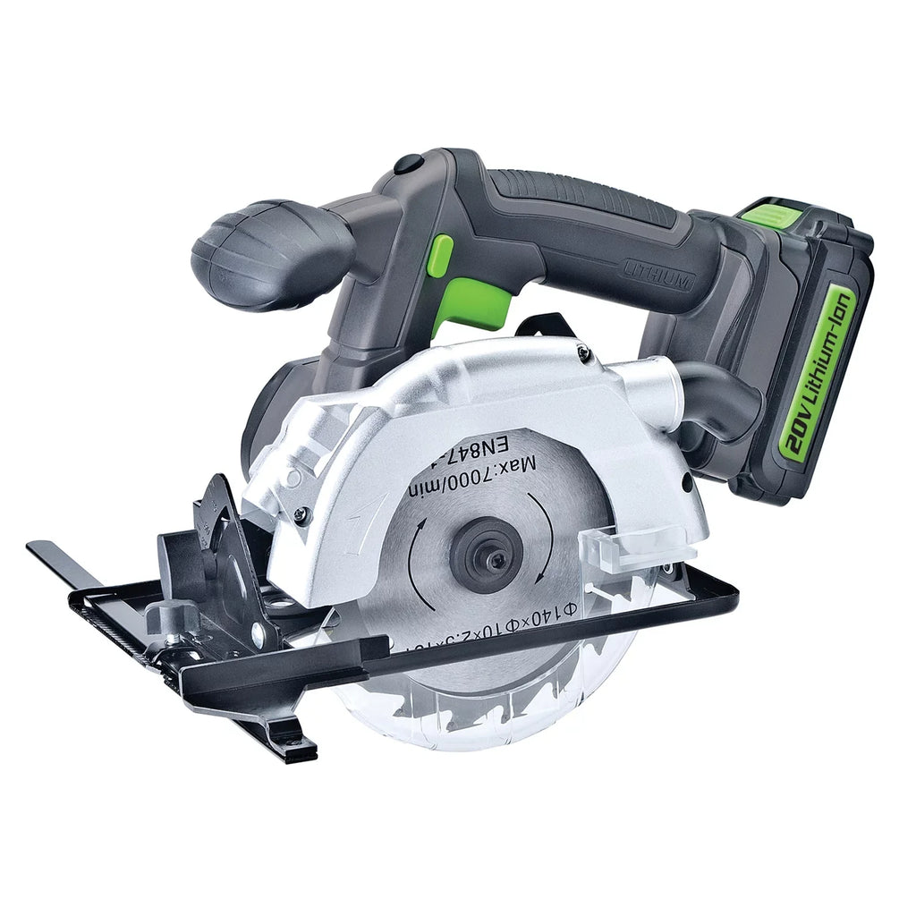 Genesis 5-1/2-In. Li-Ion and with Blade 20-Volt GLCS2055A Charger, Rip Saw Guide, Circular