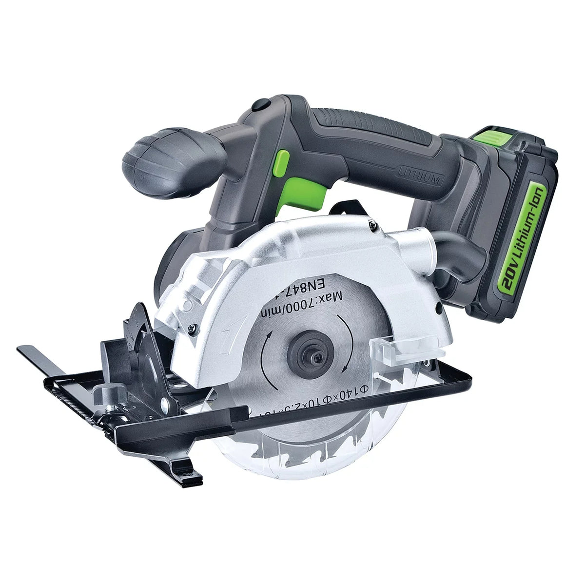 Genesis 5-1/2-In. Li-Ion and with Blade 20-Volt GLCS2055A Charger, Rip Saw Guide, Circular