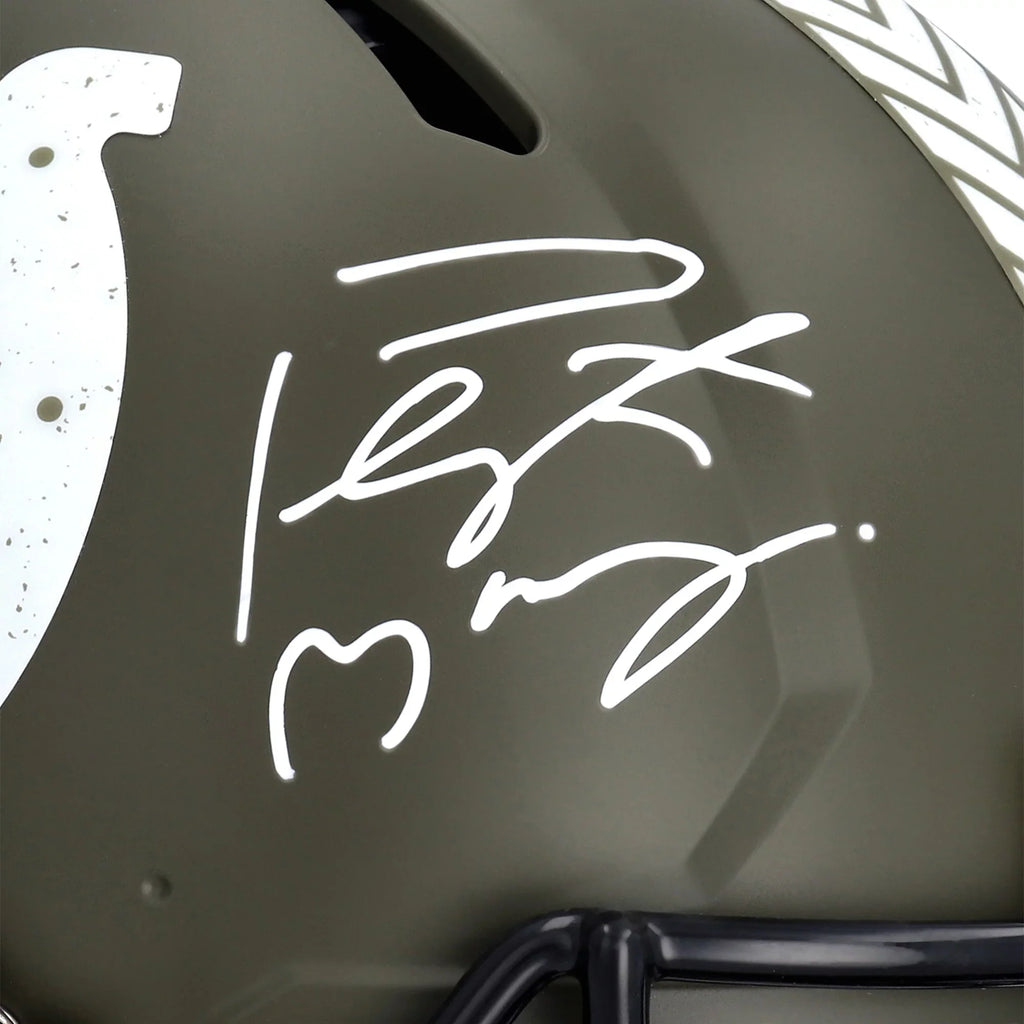 to Authentic Riddell Helmet Colts Indianapolis Salute Service Peyton Manning Autographed Speed 2022
