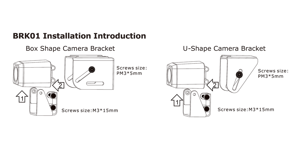 Necessary — with CM-AHD1) Screws Brackets design Mounting BRK01 Cube MINy use RYDEEN (can for for Cameras
