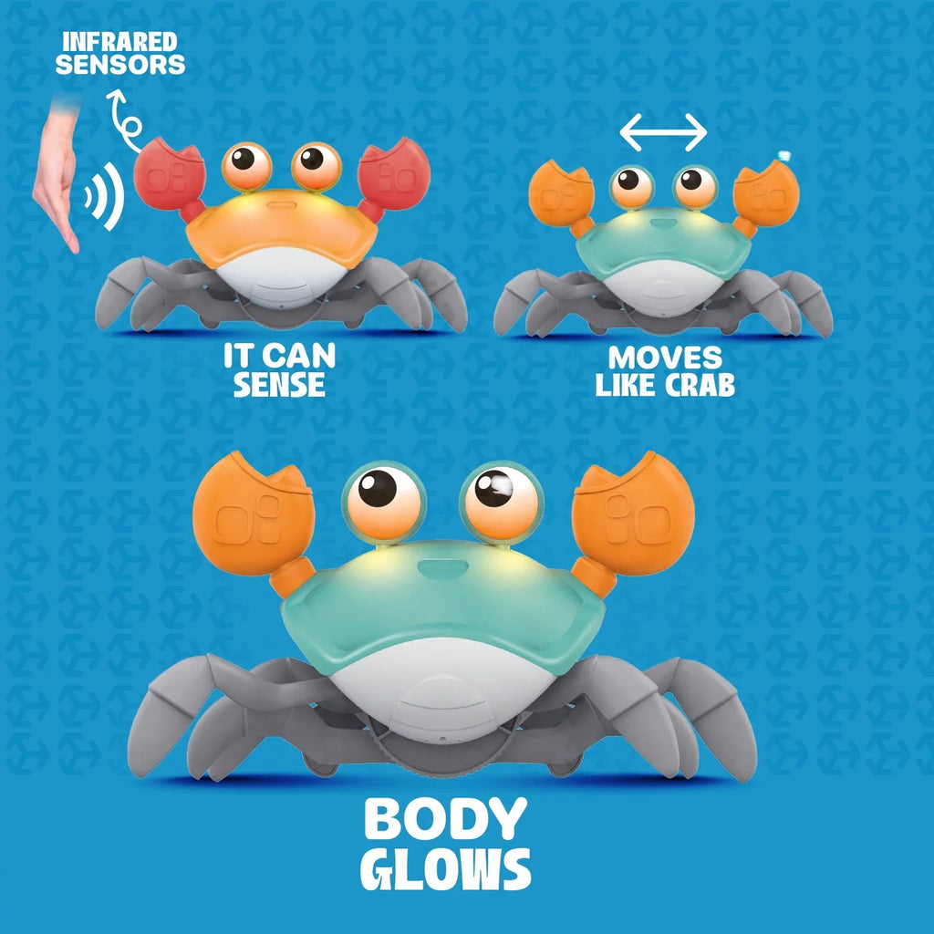 Toddlers Music For & Alin Walking Tummy Toys Toy Birthday For Development Infant Crawl, Crawling Gifts Baby 36 And Gift Learning Cute Interactive Crab: Time Kids Months
