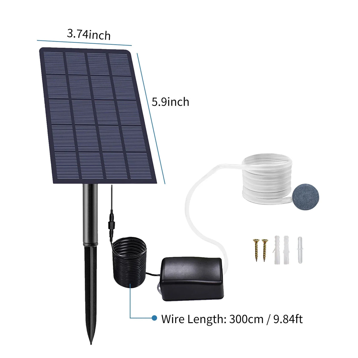 Air Stones Oxygen 2W Air Plug-in Pond Aquarium Aerator with Solar Pump Garden Oxygenator Bubble Pool Pump Pipe Fish Oxygen Fishing Fish Aerator moobody for