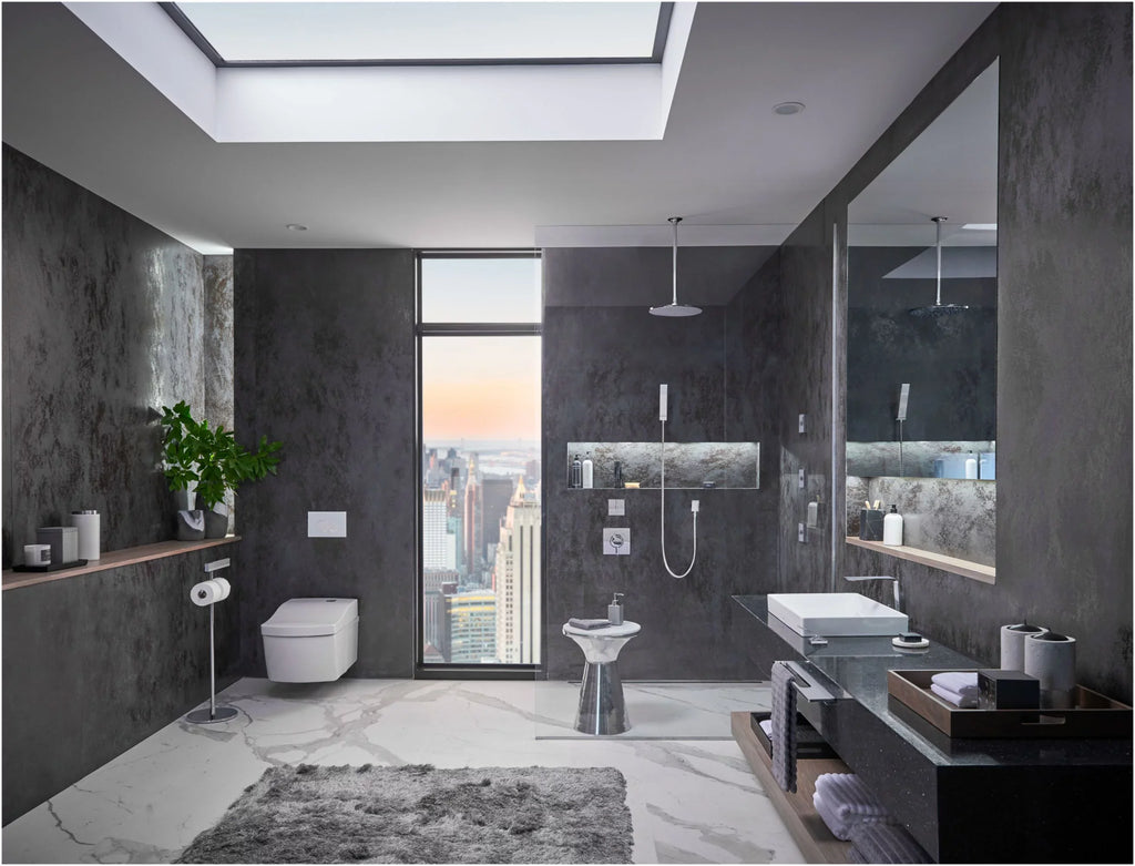 Sink Bathroom White Kiwami® 23" with TOTO® LT476GR#01 CEFIONTECT, Cotton - Vessel Rectangular