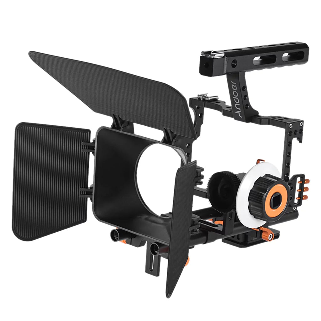 Rig System Making Box Aluminum Mirrorless ILDC for Cage Film Panasonic A7S/A7/A7R/A7RII/A7SII/A7IV GH4 w/ Camcorder Kit Camera Replacement Video for Alloy Matte Camera Moobody C500