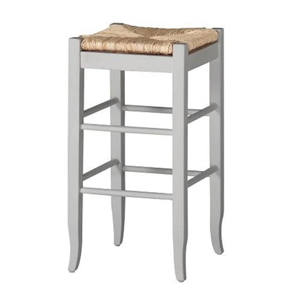 Brown - Woven White Wooden - 14.5 & with Barstool Hand Frame Rush in. 14.5 Square 29 x x
