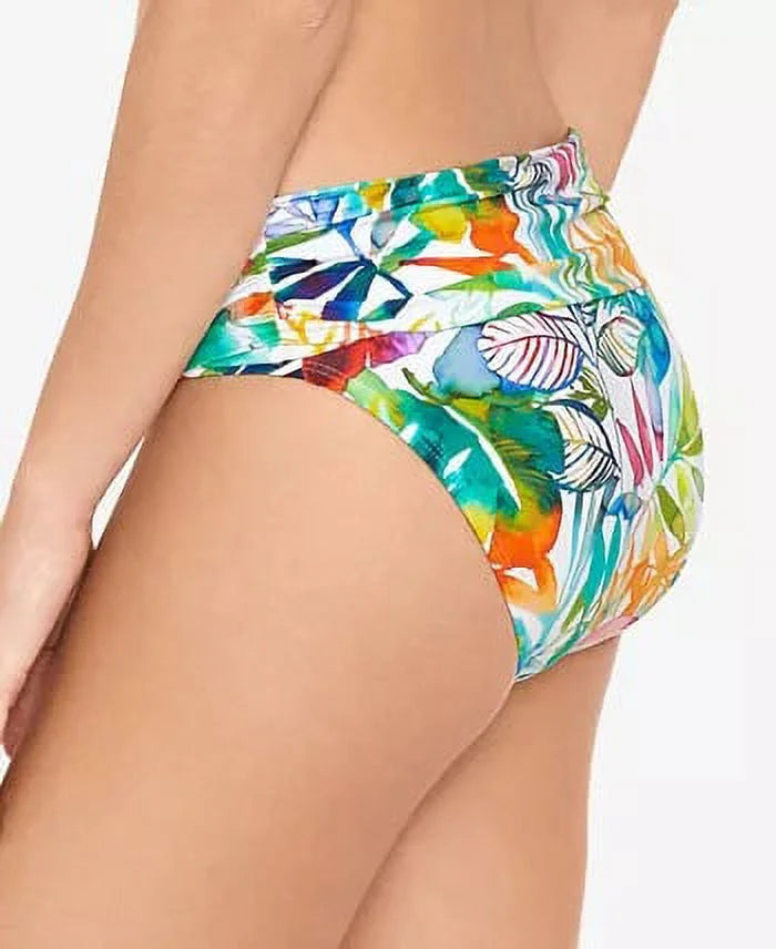 Wide Shirred 4 Caribbean Women's Bottoms Lauren dimension Banded Hipster Tropical Blue Ralph