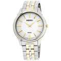 Seiko Core Reserve Solar White Dial Watch SUP864 Tone Two Power Steel Men's
