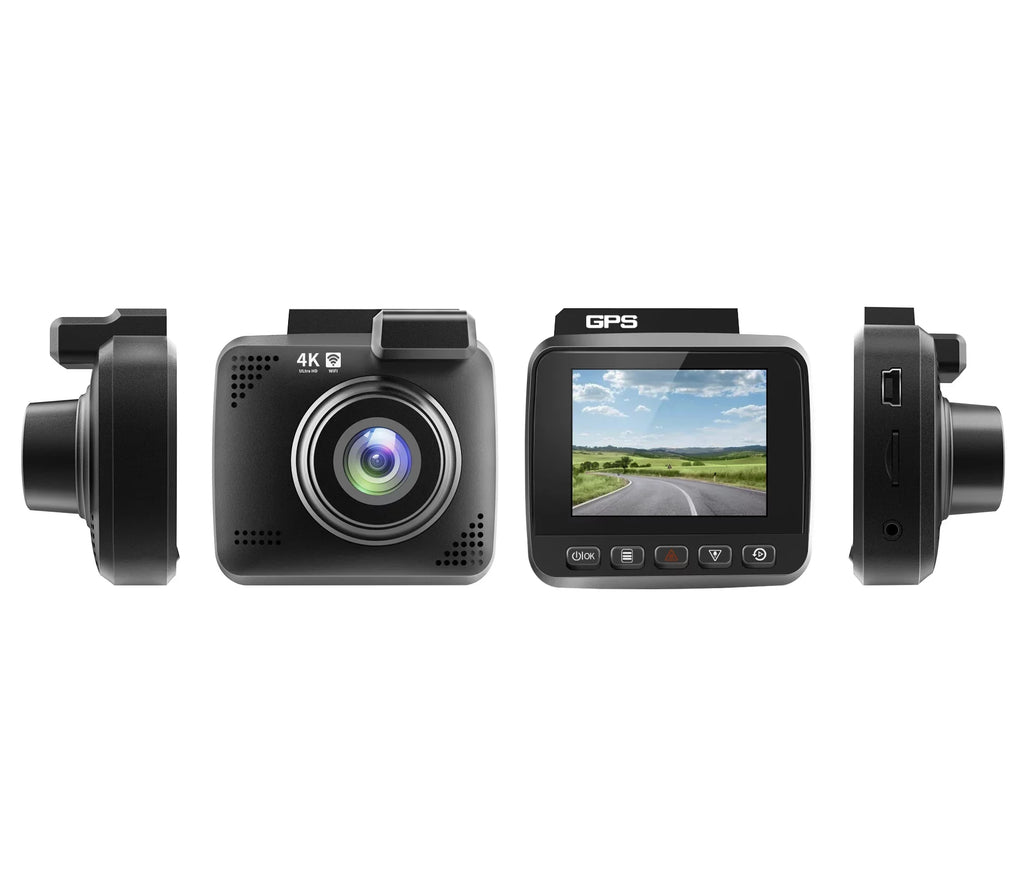 G-Sensor, WDR, GPS WiFi Wide 4K Recording, and Car for Camera, FHD with with Monitor, 2160P Built-in Recorder Cam Cars, Cam Vision, Loop Dash Front Dash Angle 170° Parking Driving Rear Night &