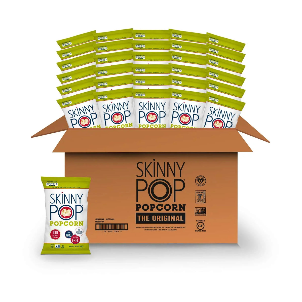 Individual Snack Bags, Original (Pack Healthy SkinnyPop Popcorn, of Pop, 30) dimension Free, Skinny Snacks, 0.65 Gluten Popcorn Ounce