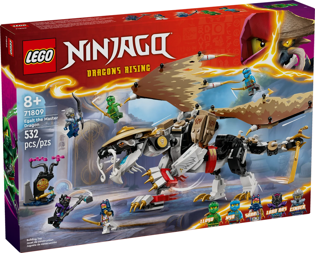 Play, Ninja NINJAGO Boys Toy and Egalt with Dragon and Master 71809 Girls Group Toy for Hero Figure, Ages Independent Action or Up, LEGO Idea for Gift the Set Minifigures 5 Battle 8 Dragon