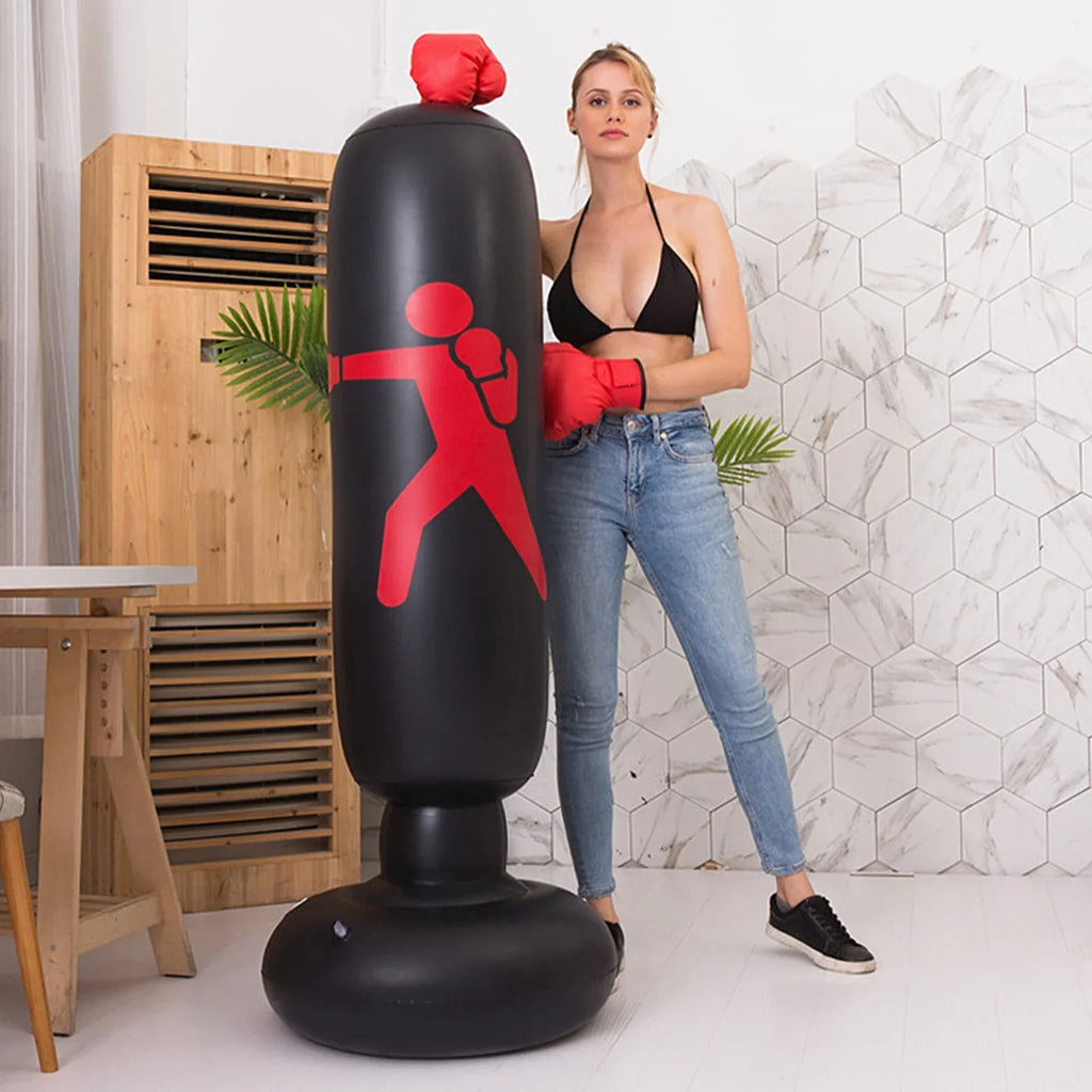 Boxing Bag, Fitness Boxing Bag Training, Andoer Punching 5.2ft Bag Inflatable Target for PVC