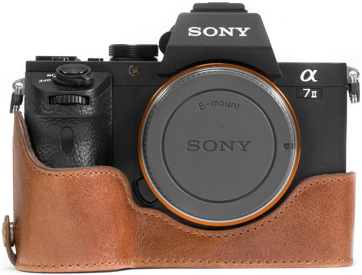 Half Brown Alpha II, Genuine A7R II and II, MG1130 Case A7S Camera Dark A7 MegaGear - Leather Strap