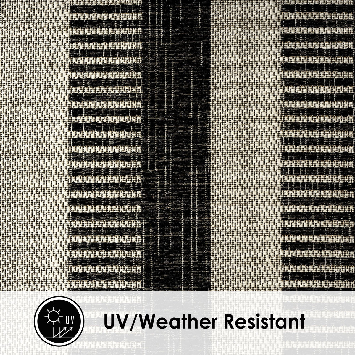 New 5'2"x7'2" Black/Grey, Area Rug, Nicole Striped Patio Charlotte York Miller Country Modern Indoor/exterior