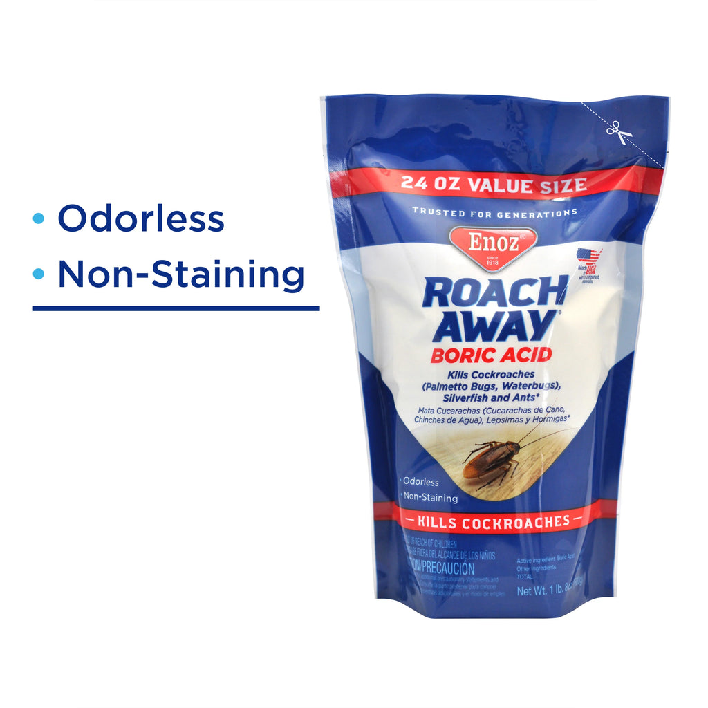 24 Cockroach Enoz Pack) Powder, Killer, Boric oz Away Pouch Roach Acid (3