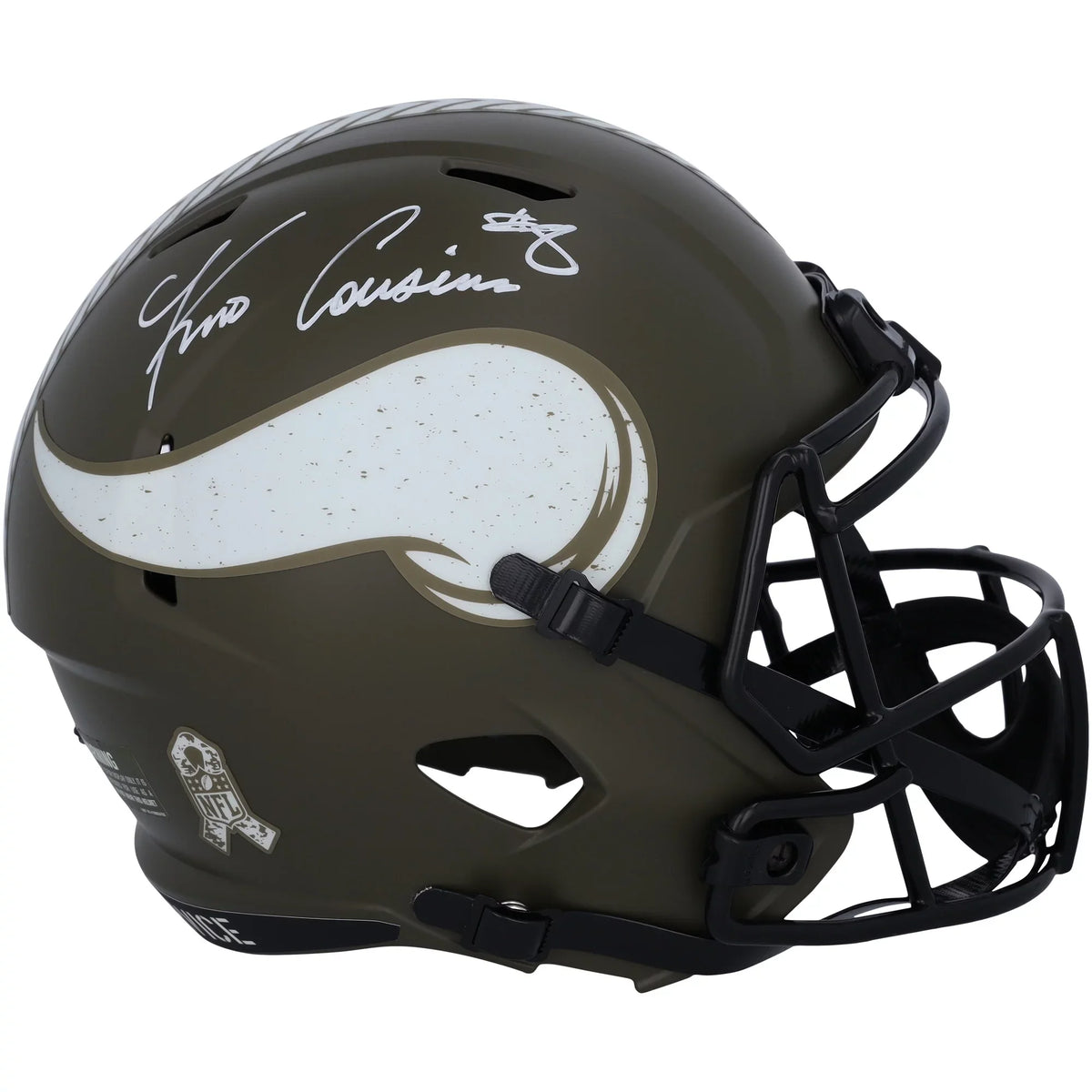Certified Salute Service Vikings Kirk 2022 Helmet to Cousins Replica Riddell - Minnesota Fanatics Autographed Speed Authentic