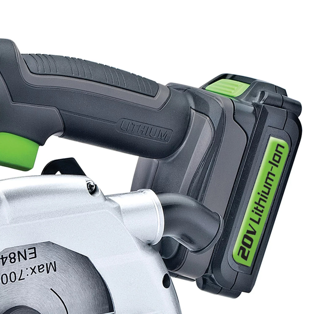 Genesis 5-1/2-In. Li-Ion and with Blade 20-Volt GLCS2055A Charger, Rip Saw Guide, Circular