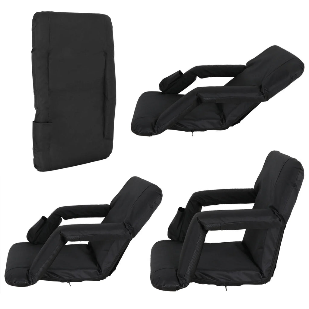 Chair Bleacher Seat Portable ZenSports Reclining for Black 6 Stadium Positions 2PCS