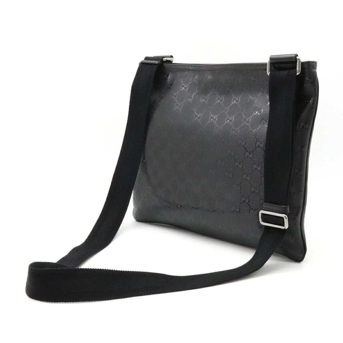 Imprime GG Crossbody Bag (Good) PVC Black Pre-Owned 201446 Leather Shoulder