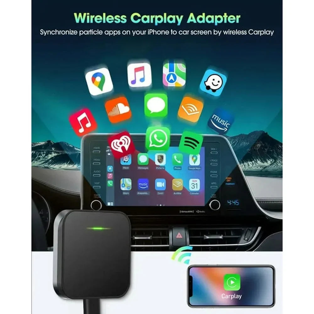 Adapter Black Dongle, Box For Wireless iOS Carplay Player Auto Car Navigation