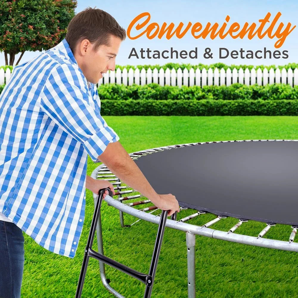 climate Trampoline 13.0’’ Galvanized Climbing SereneLife -inches Step 39.8’’ Safety Ladder Resistant x Steel Trampoline 2 x 4.7’’