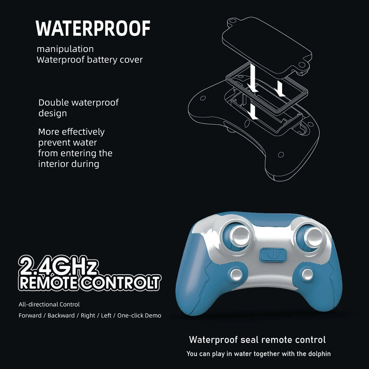 Click Kids /one Boat Boat Remote Animal /one Head And Animal Demo Boat liquid Boat Rotation Demo liquid Rotation liquid Toy Ball Remote Toy boat,Dolphin With Head Boat Remote