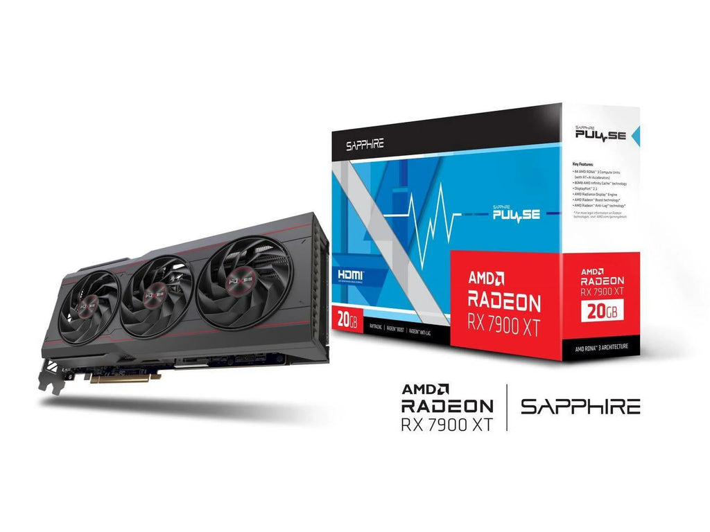 PCI Card GDDR6 20GB Radeon x16 ATX Video SAPPHIRE 11323-02-20G Express 7900 RX 4.0 PULSE XT