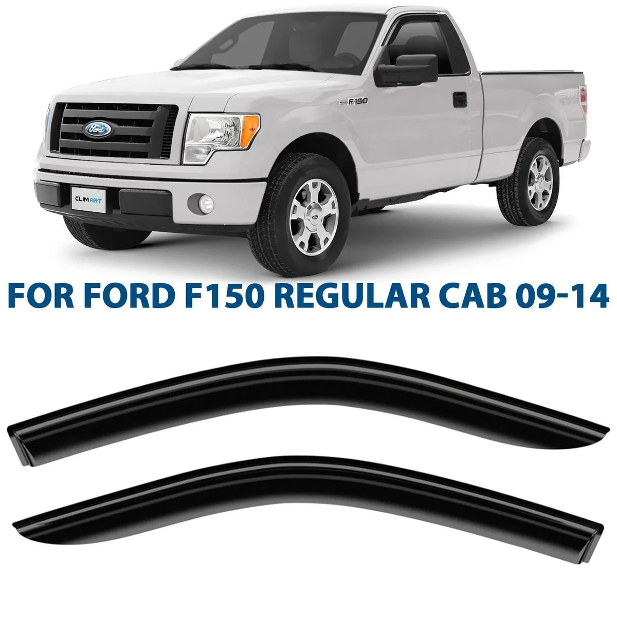 Deflector, SuperCrew, Accessories 2009-2014 for Regular 2 SuperCab, Deflectors, Vent Guards Vent pcs-209008 Durable Tape-on Visors F150 ART Cab, cars, CLIM Rain for Window Window Incredibly Truck