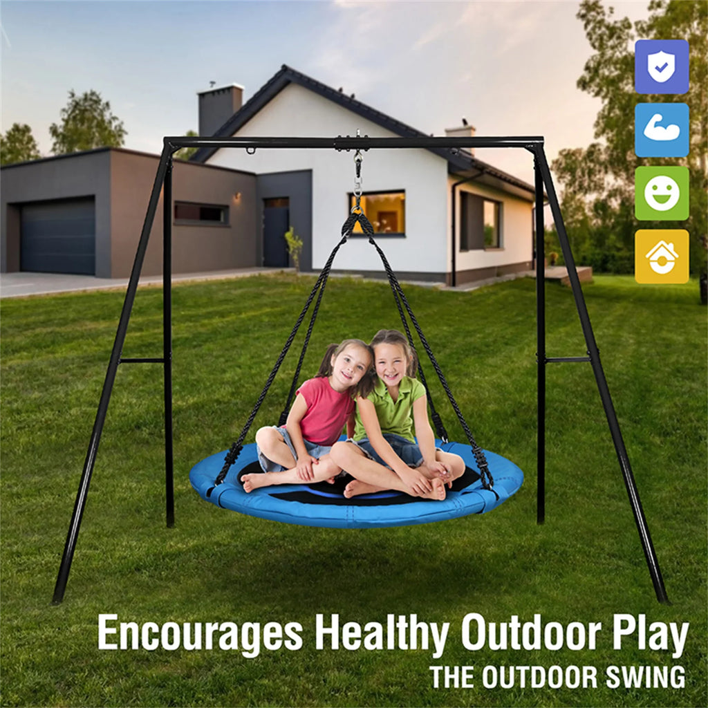 Heavy Metal Set Inch A-Frame Swivel 40 Stand and with Trekassy 440lbs Tree Swing Metal Duty Swing, Swing Saucer