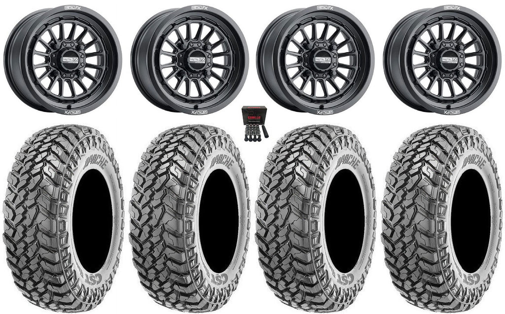 RZR XP Wheels Apache Black 15" 1000 Ranger MetalFX / 30" XP Polaris Tires 900/1000 PRO XP / Delta