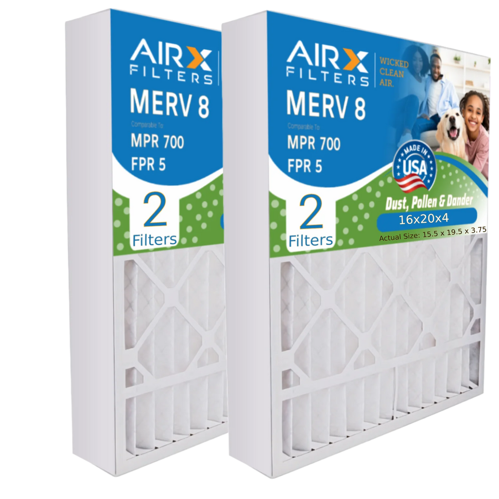 AIRX 16x20x4 MPR 16x20x4 Filter Filter FILTERS Carrier Air Premium 5 FPR 700 with Comparable Compatible WICKED Bryant Made CLEAN 2 Pack 8 to USA FILXXFNC-0017 MERV AIR. by Furnace &
