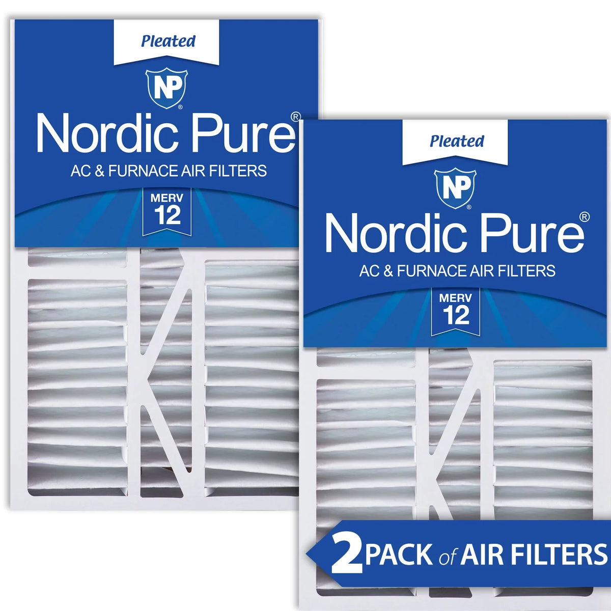 1/4 16x25x5 MERV (5.25) Pack 2 12 Air Replacement Filters Goodman/Carrier/Amana